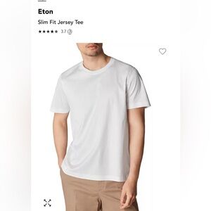NWT Eton slim fit jersey tee XXL white 100% cotton